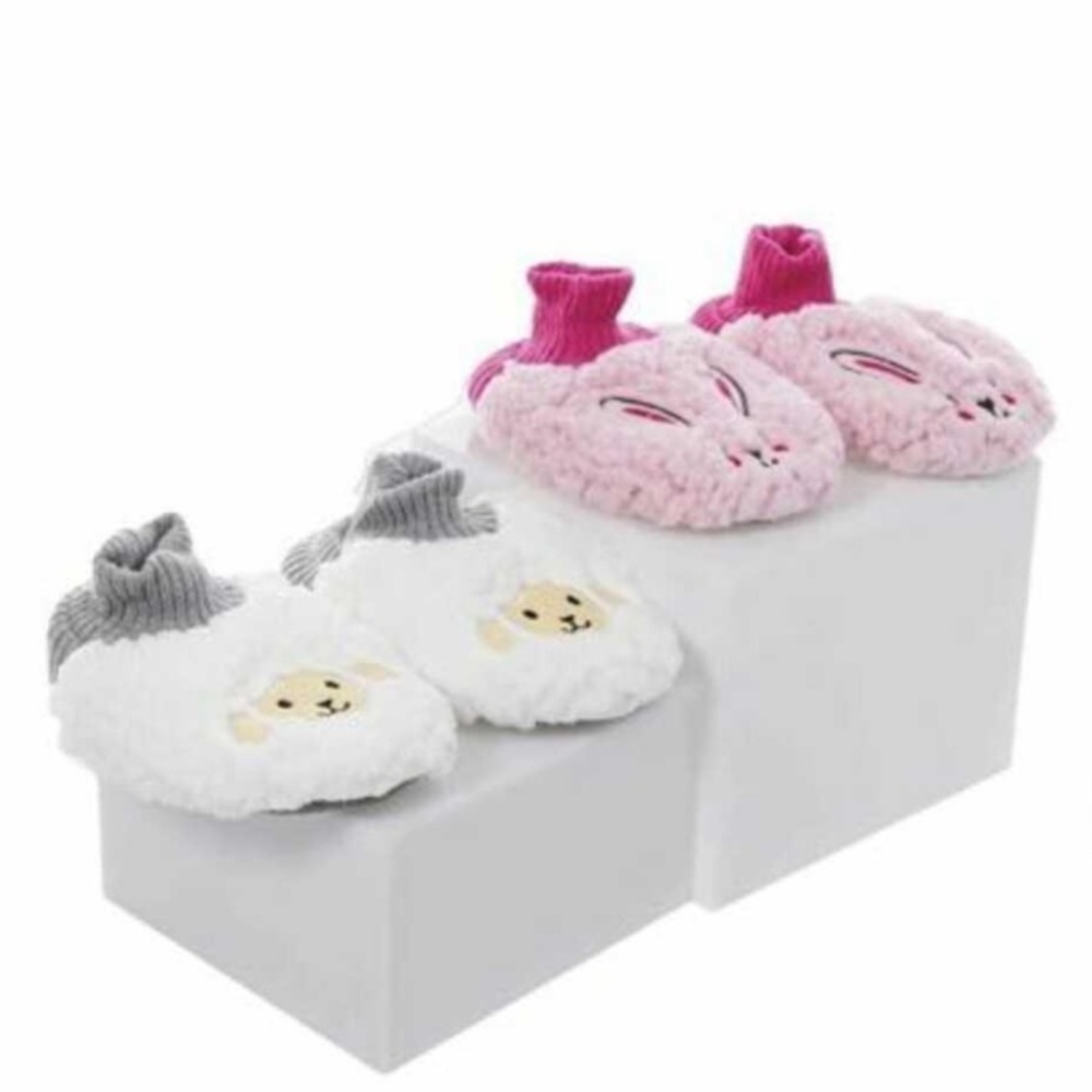 K. Bell | Kid's Sherpa Slippers | 2 Pack I (BOUTIQUE
Pink & White Size LG